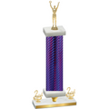 Premium Single Purple Carbon Fiber Second Place Victory Trophy