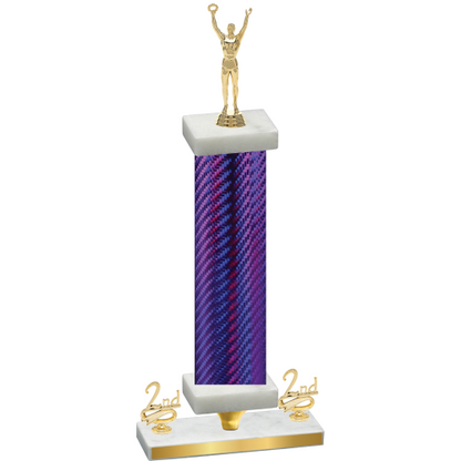 Premium Single Purple Carbon Fiber Second Place Victory Trophy