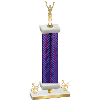 Premium Single Purple Carbon Fiber Third Place Victory Trophy