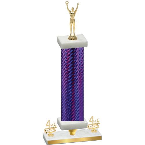 Premium Single Purple Carbon Fiber Fourth Place Victory Trophy