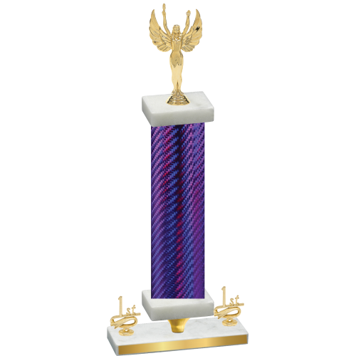 Premium Single Purple Carbon Fiber First Place Victory Trophy