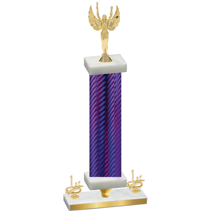 Premium Single Purple Carbon Fiber First Place Victory Trophy