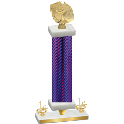 Premium Single Purple Carbon Fiber First Place Basketball Trophy