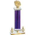 Premium Single Purple Carbon Fiber Victory Basketball Trophy