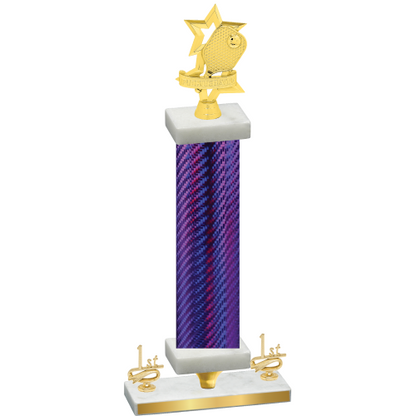 Premium Single Purple Carbon Fiber First Place Pickleball Trophy