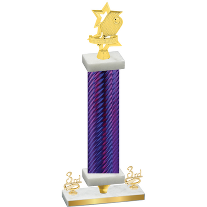 Premium Single Purple Carbon Fiber Third Place Pickleball Trophy