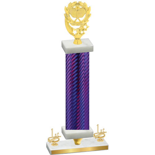 Premium Single Purple Carbon Fiber First Place Pickleball Trophy