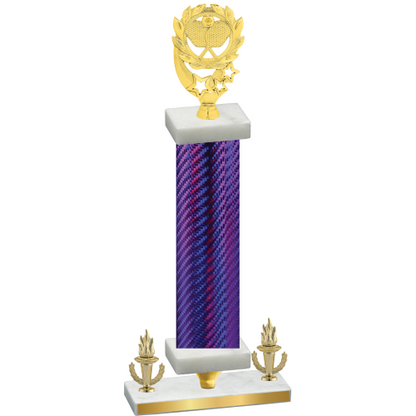 Premium Single Purple Carbon Fiber Victory Pickleball Trophy