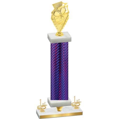 Premium Single Purple Carbon Fiber First Place Pickleball Trophy