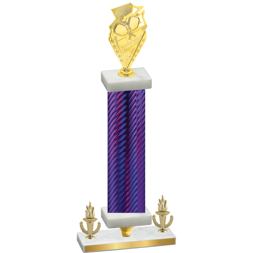 Premium Single Purple Carbon Fiber Victory Pickleball Trophy