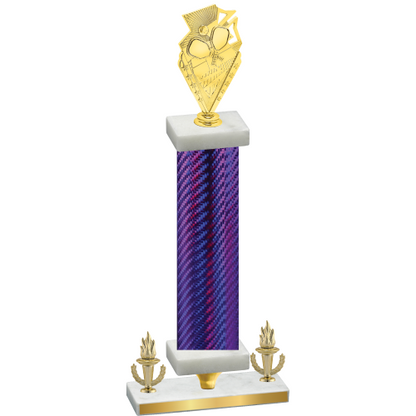 Premium Single Purple Carbon Fiber Victory Pickleball Trophy