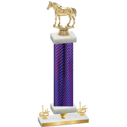 Premium Single Purple Carbon Fiber First Place Horses Trophy