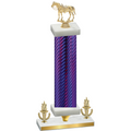 Premium Single Purple Carbon Fiber Victory Horses Trophy