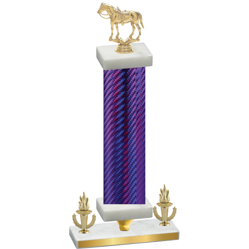 Premium Single Purple Carbon Fiber Victory Horses Trophy