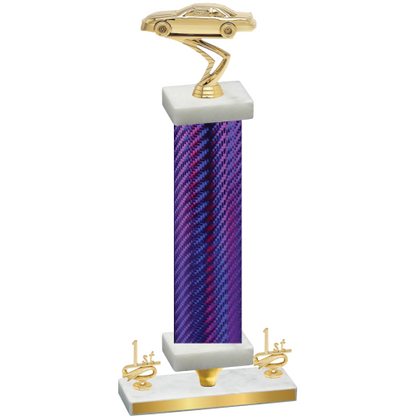 Premium Single Purple Carbon Fiber First Place Cars Trophy