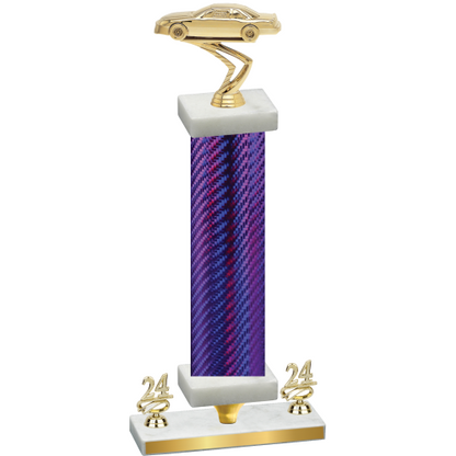 Premium Single Purple Carbon Fiber Year Cars Trophy