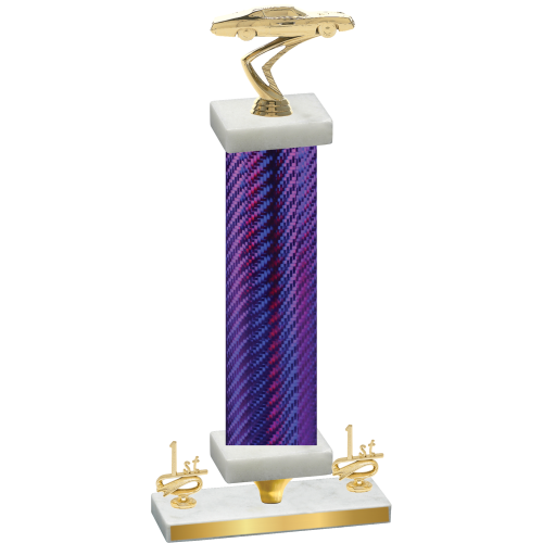 Premium Single Purple Carbon Fiber First Place Cars Trophy