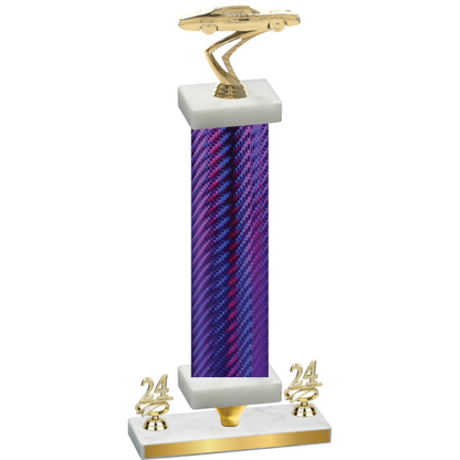 Premium Single Purple Carbon Fiber Year Cars Trophy