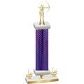 Premium Single Purple Carbon Fiber First Place Archery Trophy