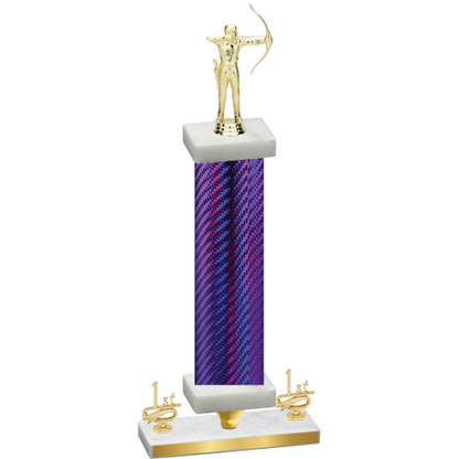 Premium Single Purple Carbon Fiber First Place Archery Trophy