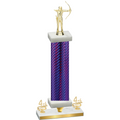 Premium Single Purple Carbon Fiber Fourth Place Archery Trophy