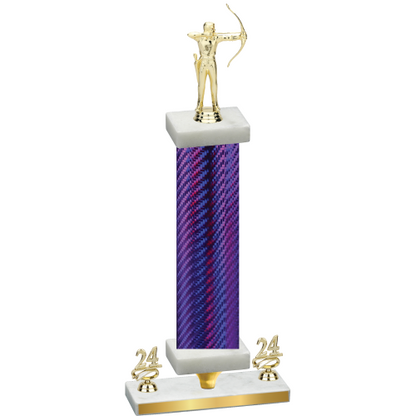 Premium Single Purple Carbon Fiber Year Archery Trophy