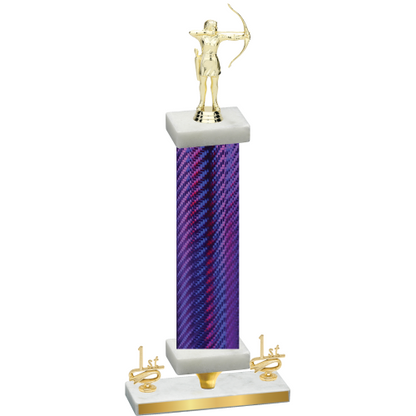 Premium Single Purple Carbon Fiber First Place Archery Trophy