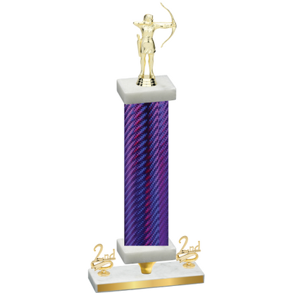 Premium Single Purple Carbon Fiber Second Place Archery Trophy