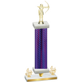 Premium Single Purple Carbon Fiber Fourth Place Archery Trophy