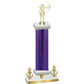 Premium Single Purple Carbon Fiber Victory Archery Trophy