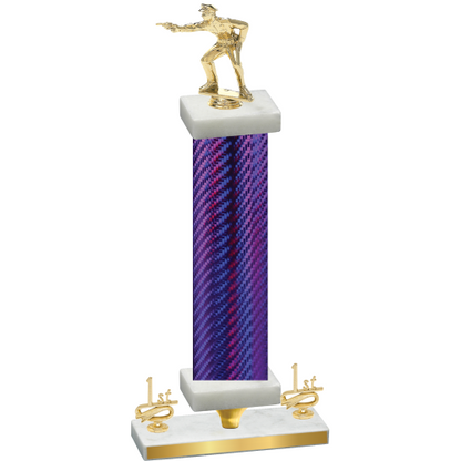 Premium Single Purple Carbon Fiber First Place Shooter Trophy