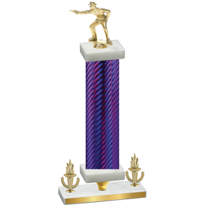 Premium Single Purple Carbon Fiber Victory Shooter Trophy