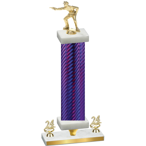 Premium Single Purple Carbon Fiber Year Shooter Trophy