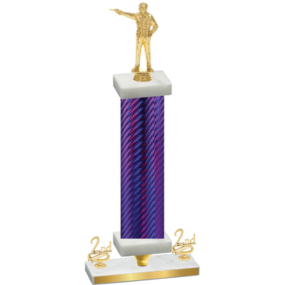 Premium Single Purple Carbon Fiber Second Place Shooter Trophy
