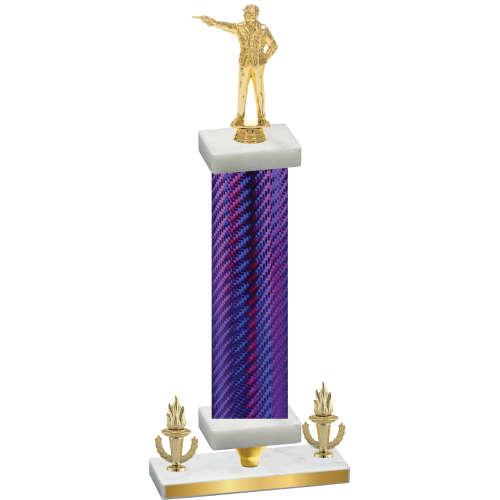 Premium Single Purple Carbon Fiber Victory Shooter Trophy