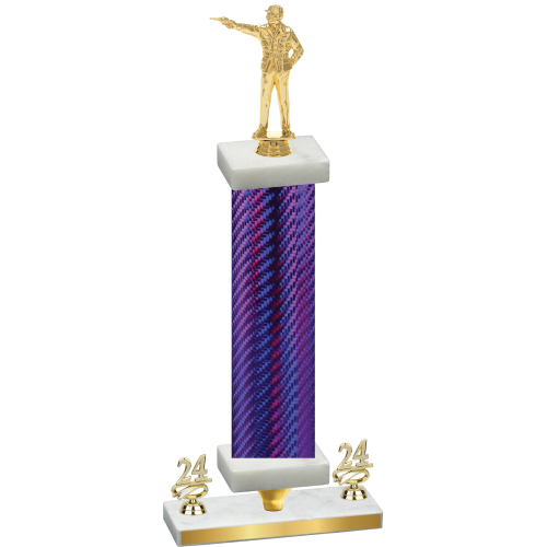 Premium Single Purple Carbon Fiber Year Shooter Trophy