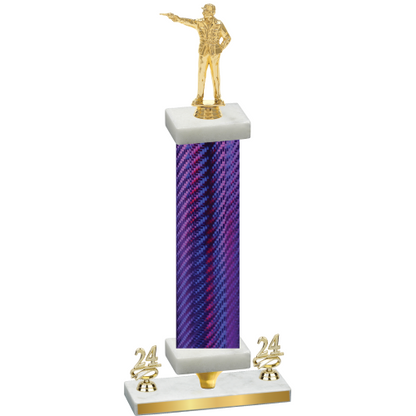 Premium Single Purple Carbon Fiber Year Shooter Trophy