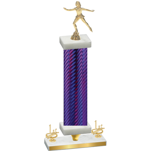 Premium Single Purple Carbon Fiber First Place Skater Trophy