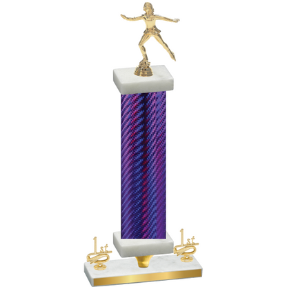 Premium Single Purple Carbon Fiber First Place Skater Trophy