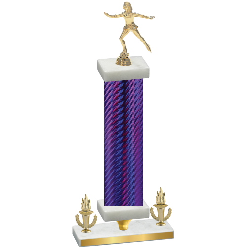 Premium Single Purple Carbon Fiber Victory Skater Trophy