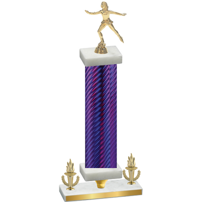 Premium Single Purple Carbon Fiber Victory Skater Trophy