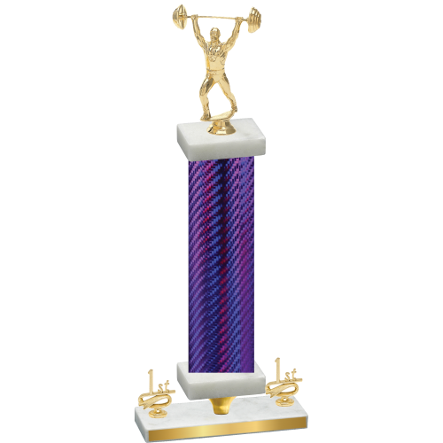 Premium Single Purple Carbon Fiber First Place Weights Trophy