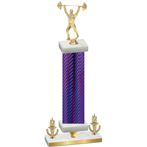 Premium Single Purple Carbon Fiber Victory Weights Trophy