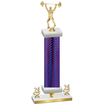 Premium Single Purple Carbon Fiber Year Weights Trophy