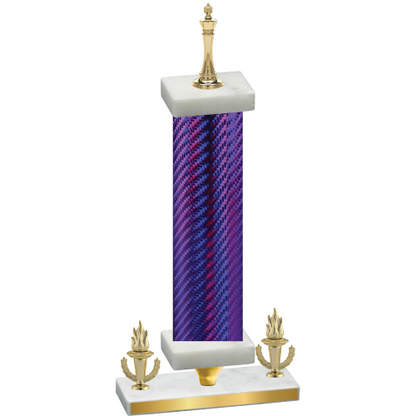 Premium Single Purple Carbon Fiber Victory Chess Trophy