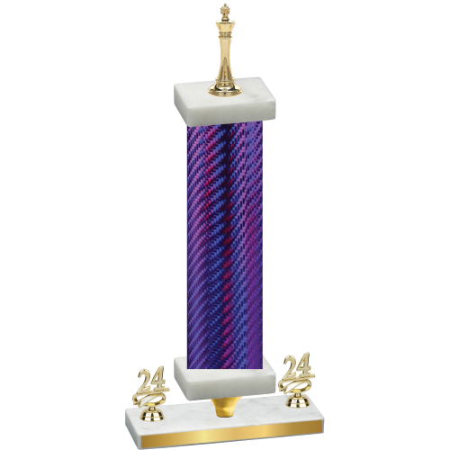 Premium Single Purple Carbon Fiber Year Chess Trophy