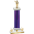 Premium Single Purple Carbon Fiber First Place Holiday Trophy