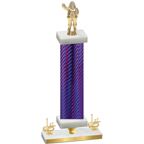 Premium Single Purple Carbon Fiber First Place Holiday Trophy