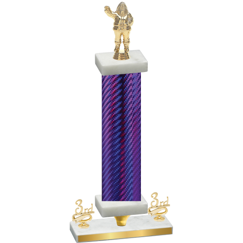 Premium Single Purple Carbon Fiber Third Place Holiday Trophy