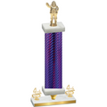 Premium Single Purple Carbon Fiber Fourth Place Holiday Trophy